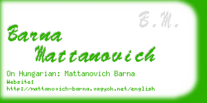 barna mattanovich business card